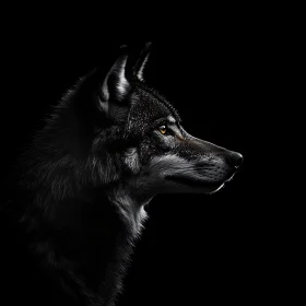 Wolf Profile in Shadow