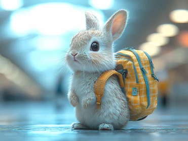 Adorable Bunny with Backpack