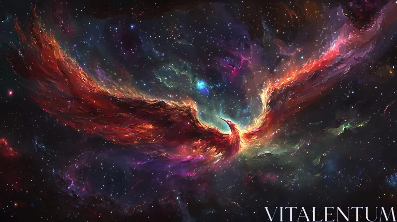 AI ART Cosmic Bird Nebula Art