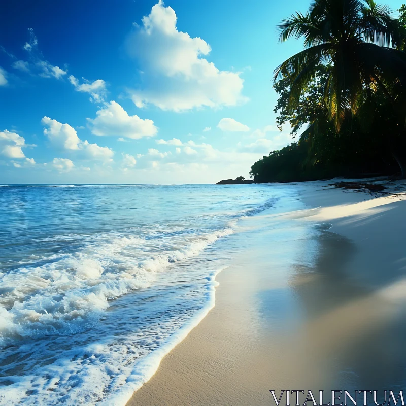 Serene Ocean View with White Sand AI Image