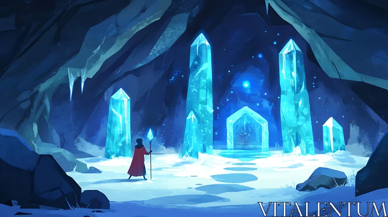 The Crystal Cave Journey AI Image