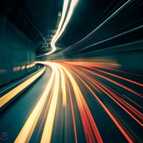 Motion Blur: Light Streaks in a Tunnel