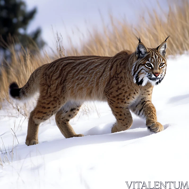 Wild Bobcat Portrait AI Image