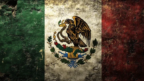 Distressed Mexican Flag Art