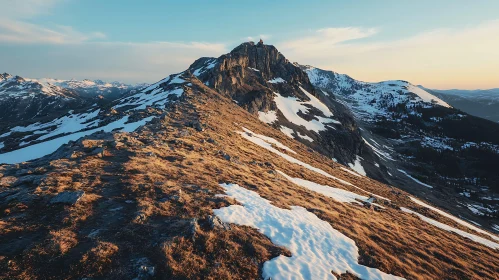 Snowy Mountain Range Vista