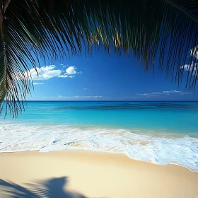 Tropical Beach Paradise with Palm Trees