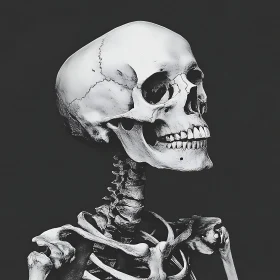 Anatomical Skeleton Monochrome Fine Art