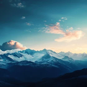 Snowy Peaks and Cloudscape