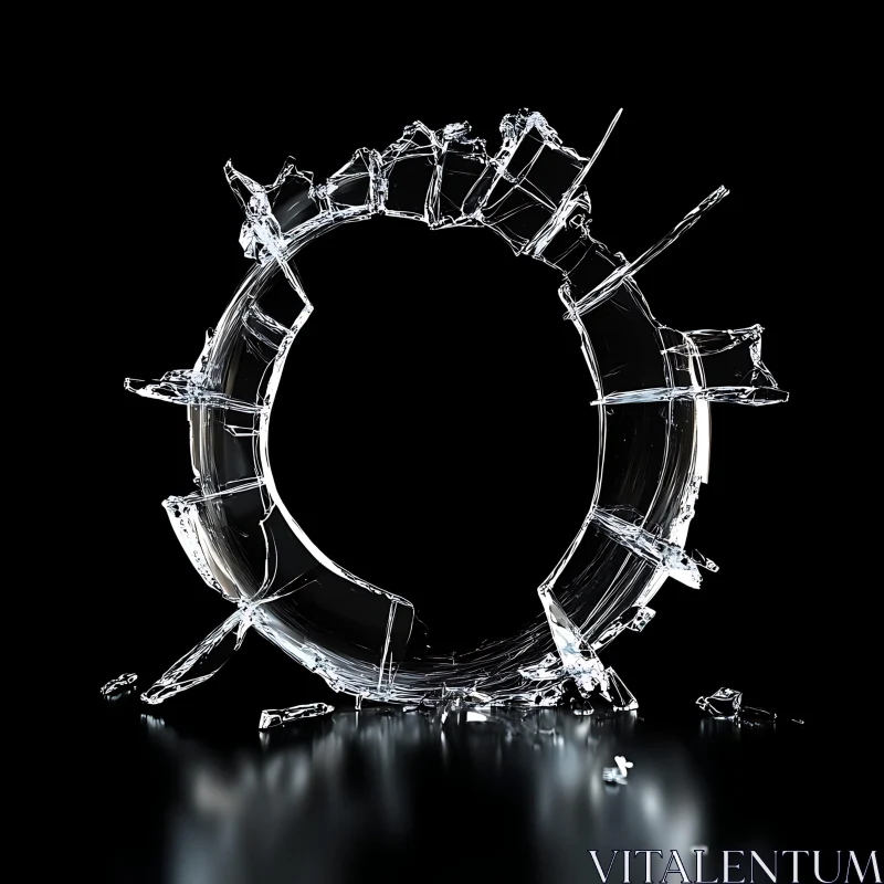 Fragmented Glass Ring - Art Composition AI Image