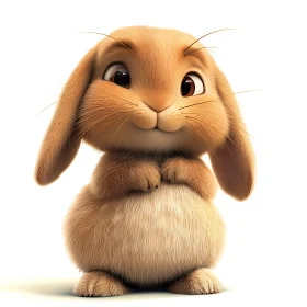 Charming Brown Bunny Smiling