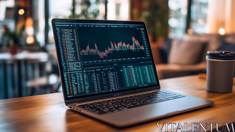 Laptop Displaying Stock Market Analysis AI Image