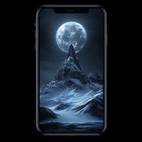 Snowy Mountains Under Moonlight