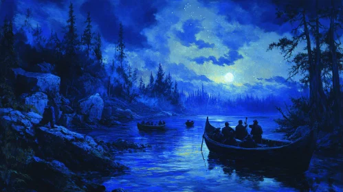 Tranquil Lake at Night
