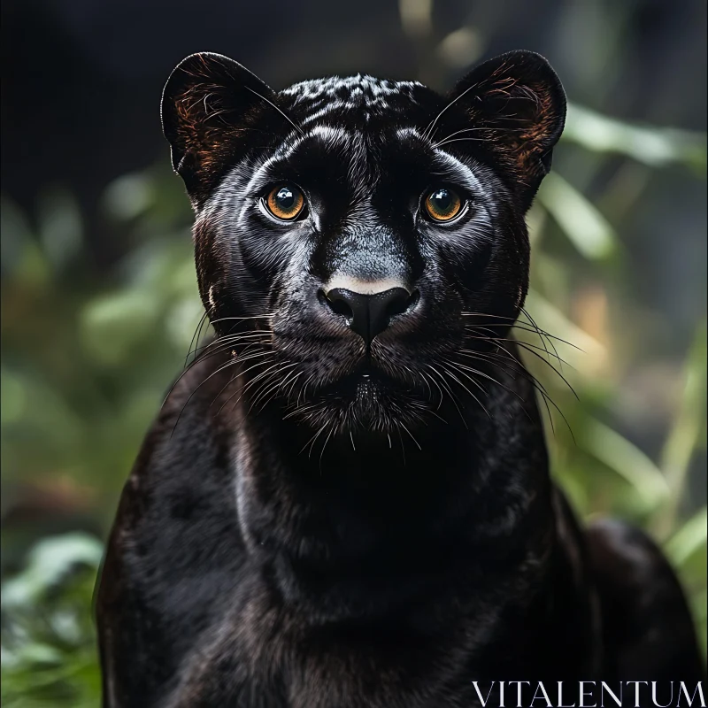 Panther Portrait: Intense Gaze of a Predator AI Image