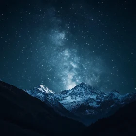 Snowy Peaks and the Milky Way