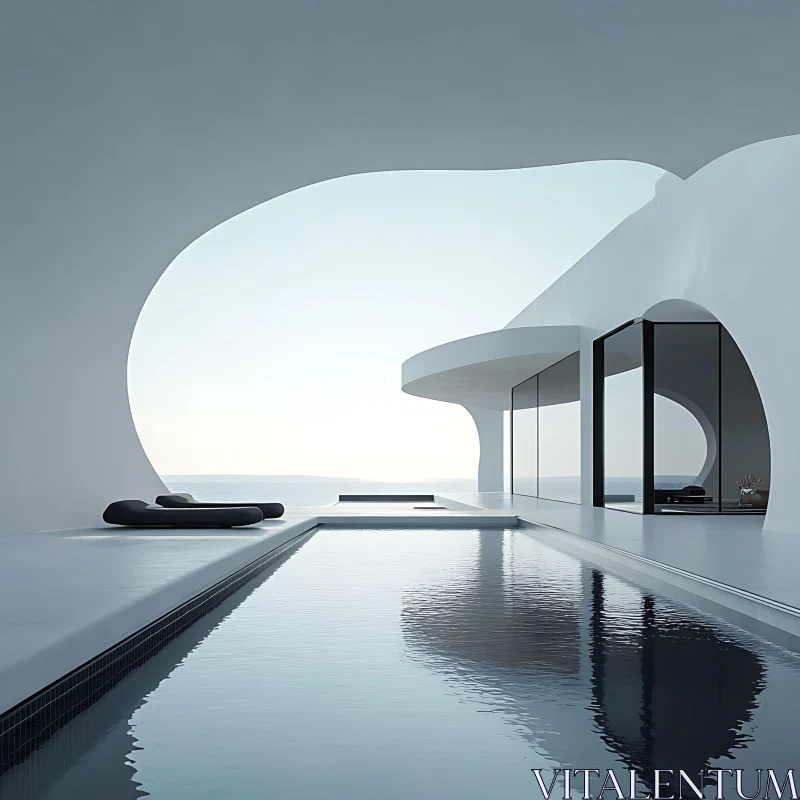 Serene Minimalist Architectural Design AI Image