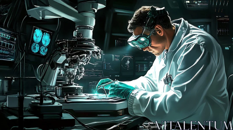 Medical Research Under Microscope AI Image