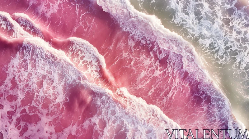 Abstract Pink Ocean Scenery AI Image