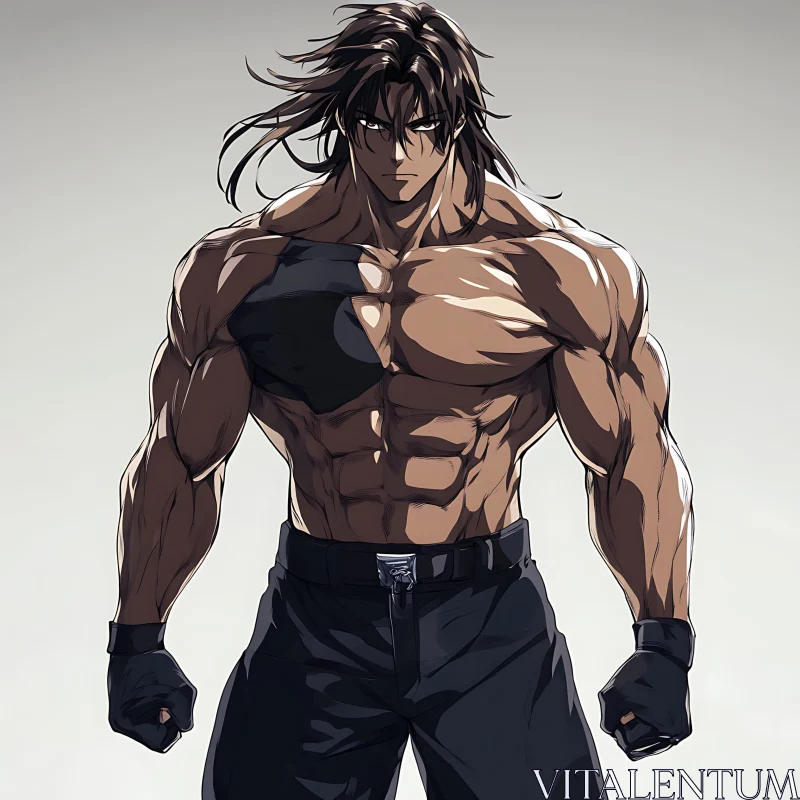 Strong Anime Character Artwork AI Image