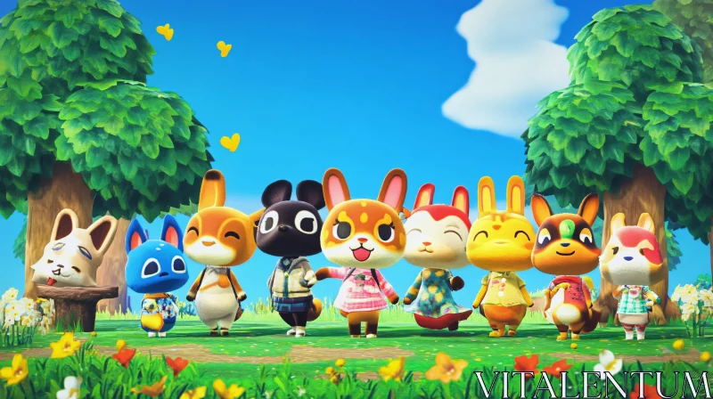 AI ART Charming Animal Crossing Rabbit Ensemble