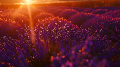 Golden Hour Over Lavender Fields