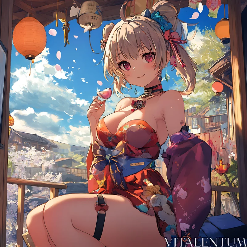 Traditional Japanese Anime Illustration AI Image