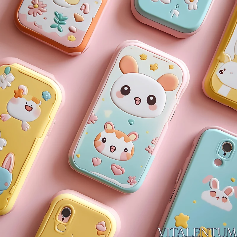 Pastel Cartoon Phone Cases AI Image