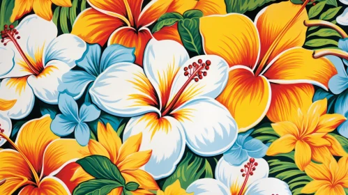 Tropical Flower Wallpaper: A Colorful Floral Feast