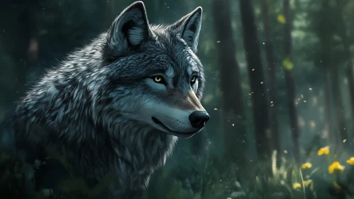 Wolf in Woodland