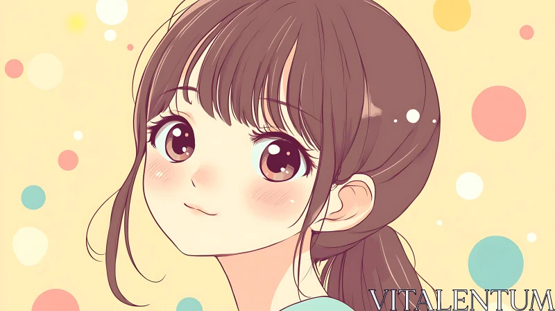 AI ART Whimsical Anime Portrait of a Cute Girl