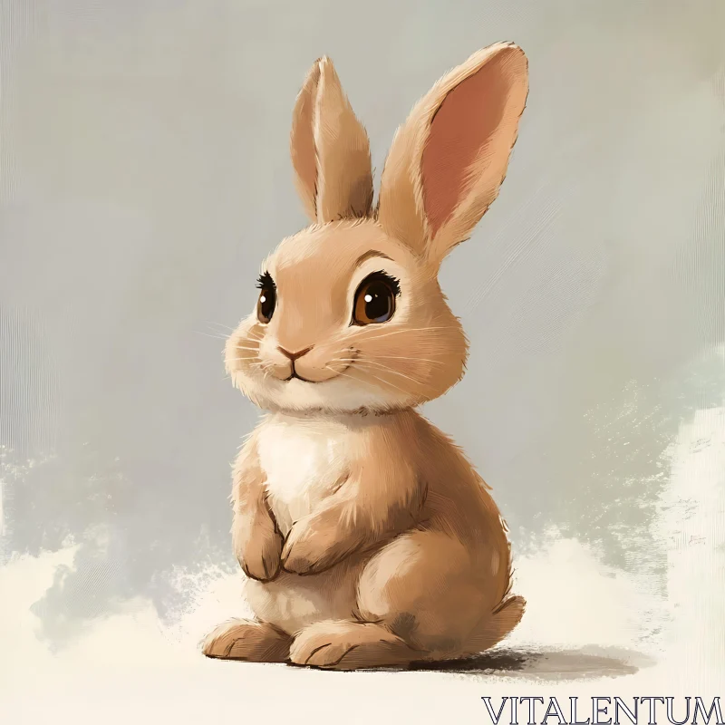 Charming Bunny Artwork with Expressive Eyes AI Image