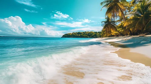 Idyllic Beach with Turquoise Sea