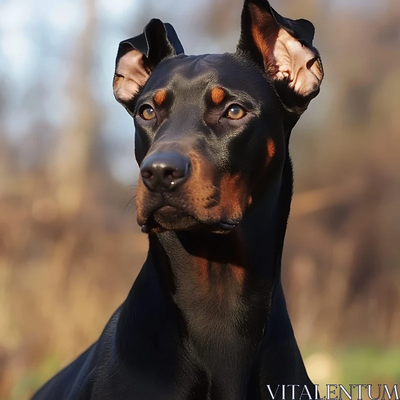 Majestic Doberman in Nature AI Image