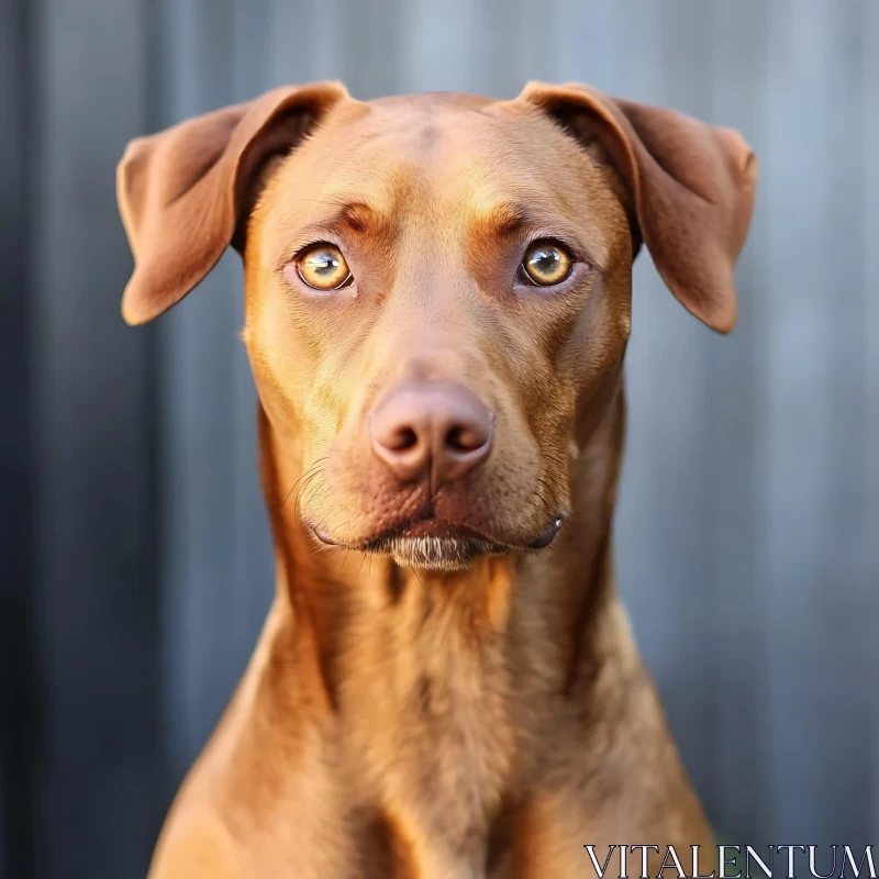 AI ART Brown Dog Staring at Camera