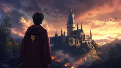 Magical Castle View at Sunset