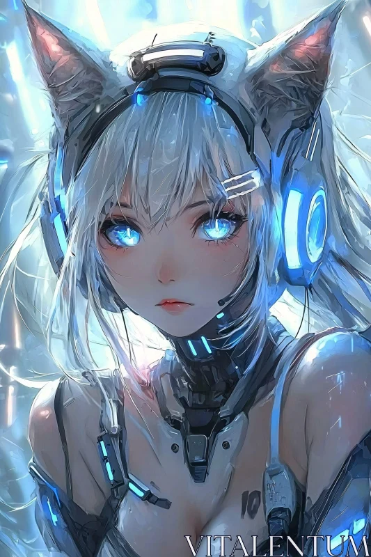 AI ART Futuristic Anime Character with Neon Accents