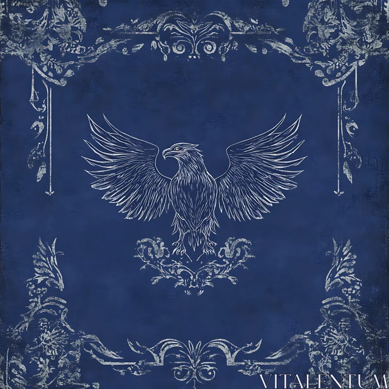 AI ART Eagle Artwork on Blue Background