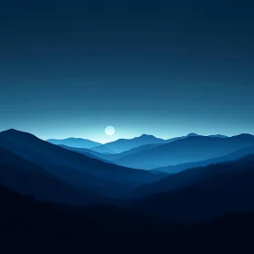 Serene Blue Mountain Landscape