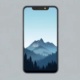 Serene Mountain Landscape on Mobile Screen