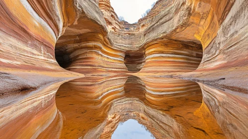 Natural Beauty of Layered Canyon and Reflections