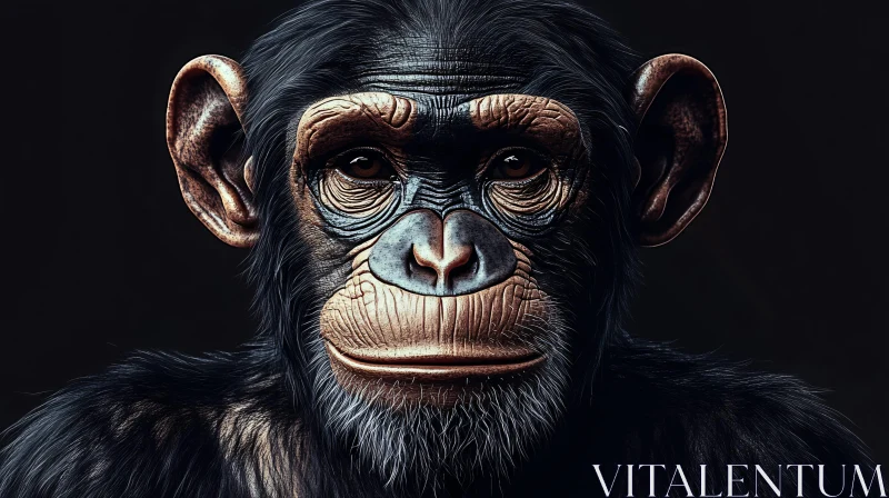 Chimpanzee Close-Up AI Image