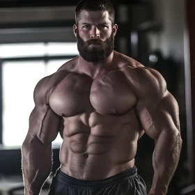 Bearded Strong Man Fitness Portrait