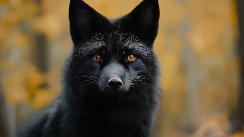 Autumnal Gaze: A Black Fox in Profile