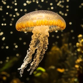 Translucent Jellyfish in Dark Water