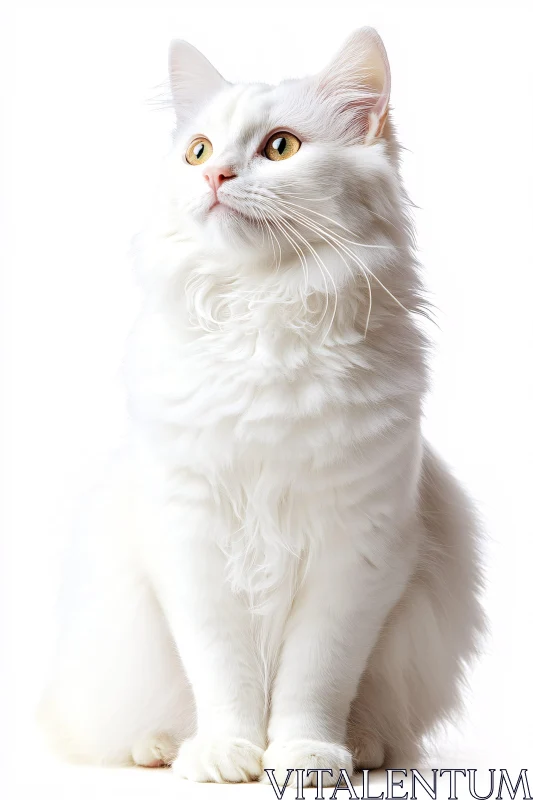 Majestic White Cat Portrait AI Image