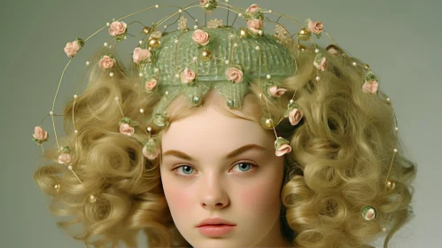 Captivating Portrait of a Girl with an Exquisite Headpiece