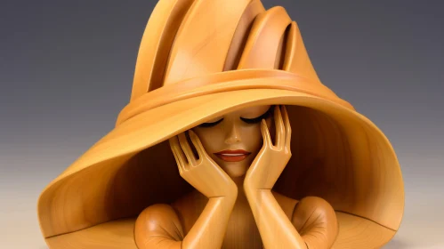 Captivating Wooden Hat Sculpture | Cinema4d Style