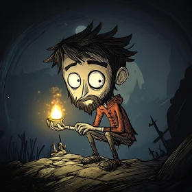 Stylized Character with Candle