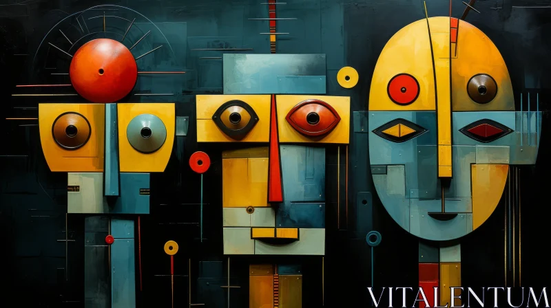 Neocubistic Robotic Art - A Detailed Portraiture of Industrial Robots AI Image
