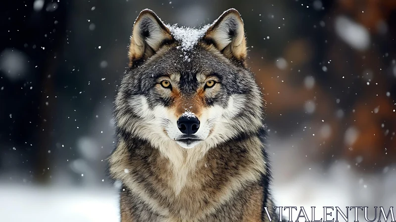 AI ART Winter Wolf Gaze